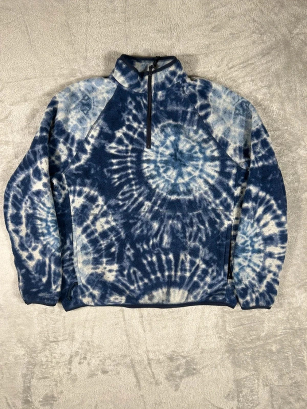 vintage j.crew nordic tie dye fleece pullover L
